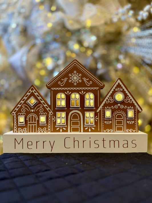 LED MERRY CHRISTMAS GINGERBREAD HOUSE X440537
