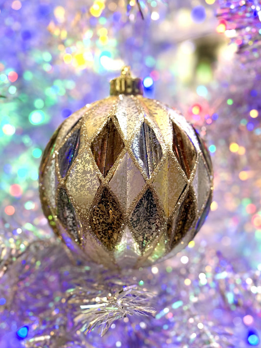 12CM ROSE/SILVER/CHAMPAGNE BAUBLE X442531