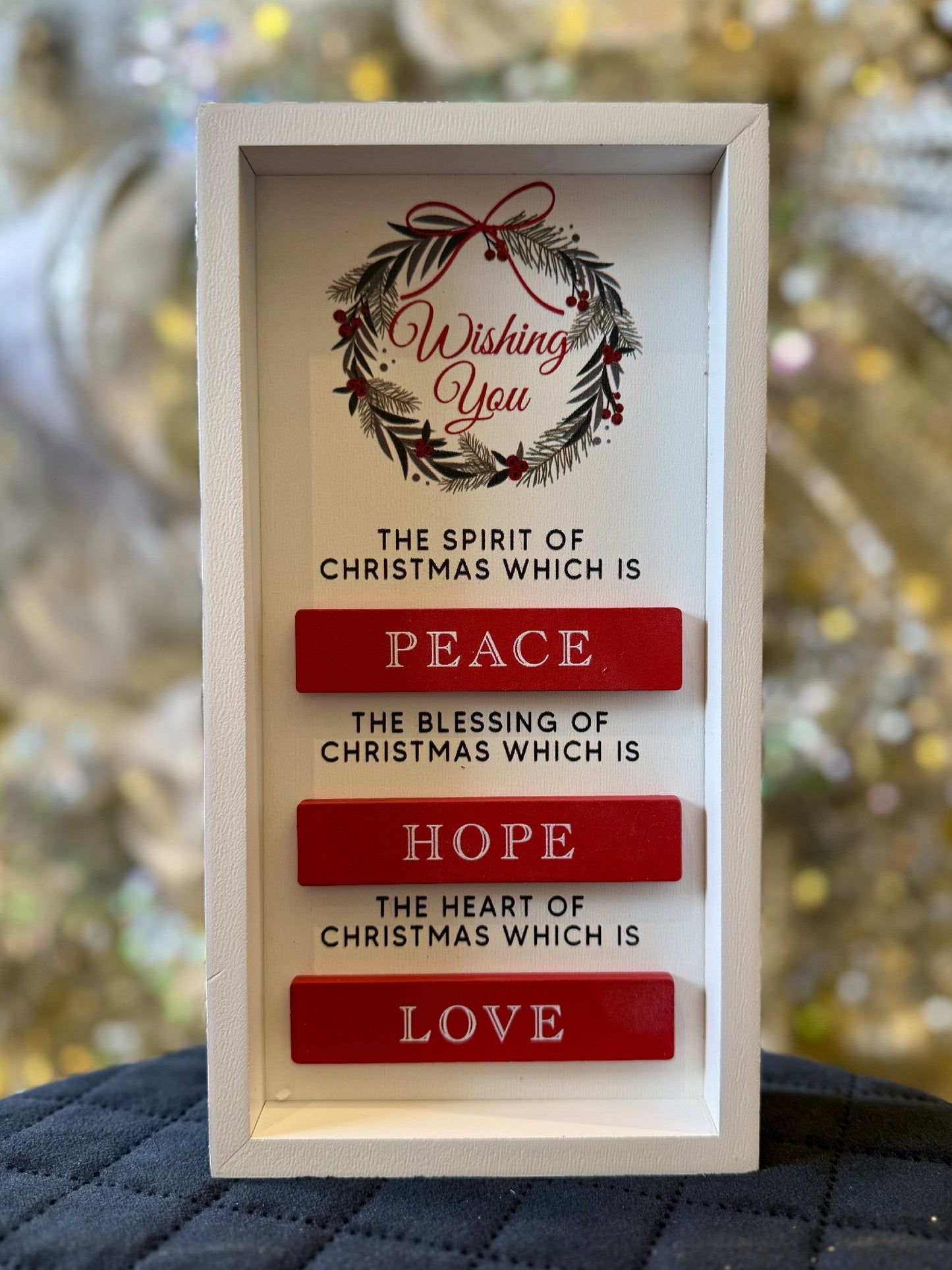 CHRISTMAS VERSE PEACE, HOPE, LOVE SIGN X443927