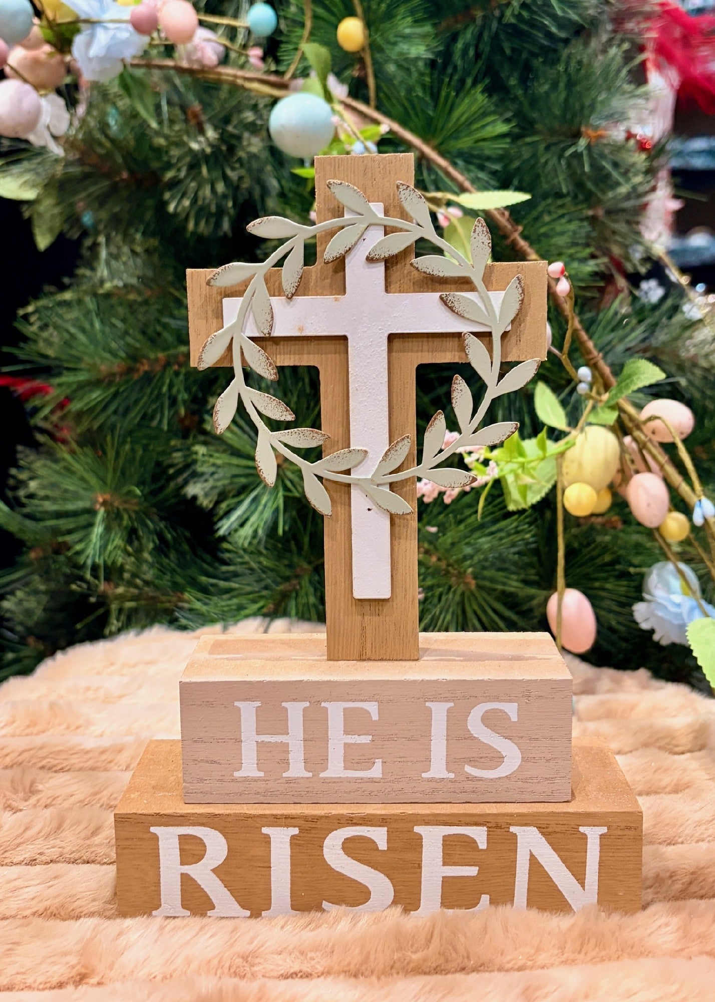 HE IS RISEN MDF CRUCIFIX EA60153