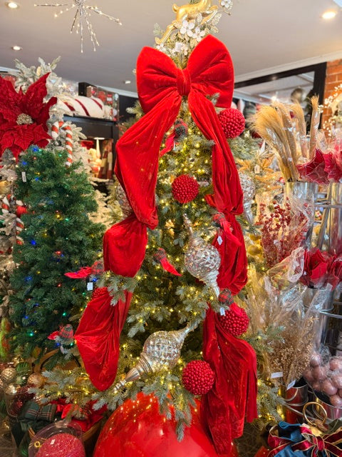 40CM X 2M RED VELVET TREE BOW X468494