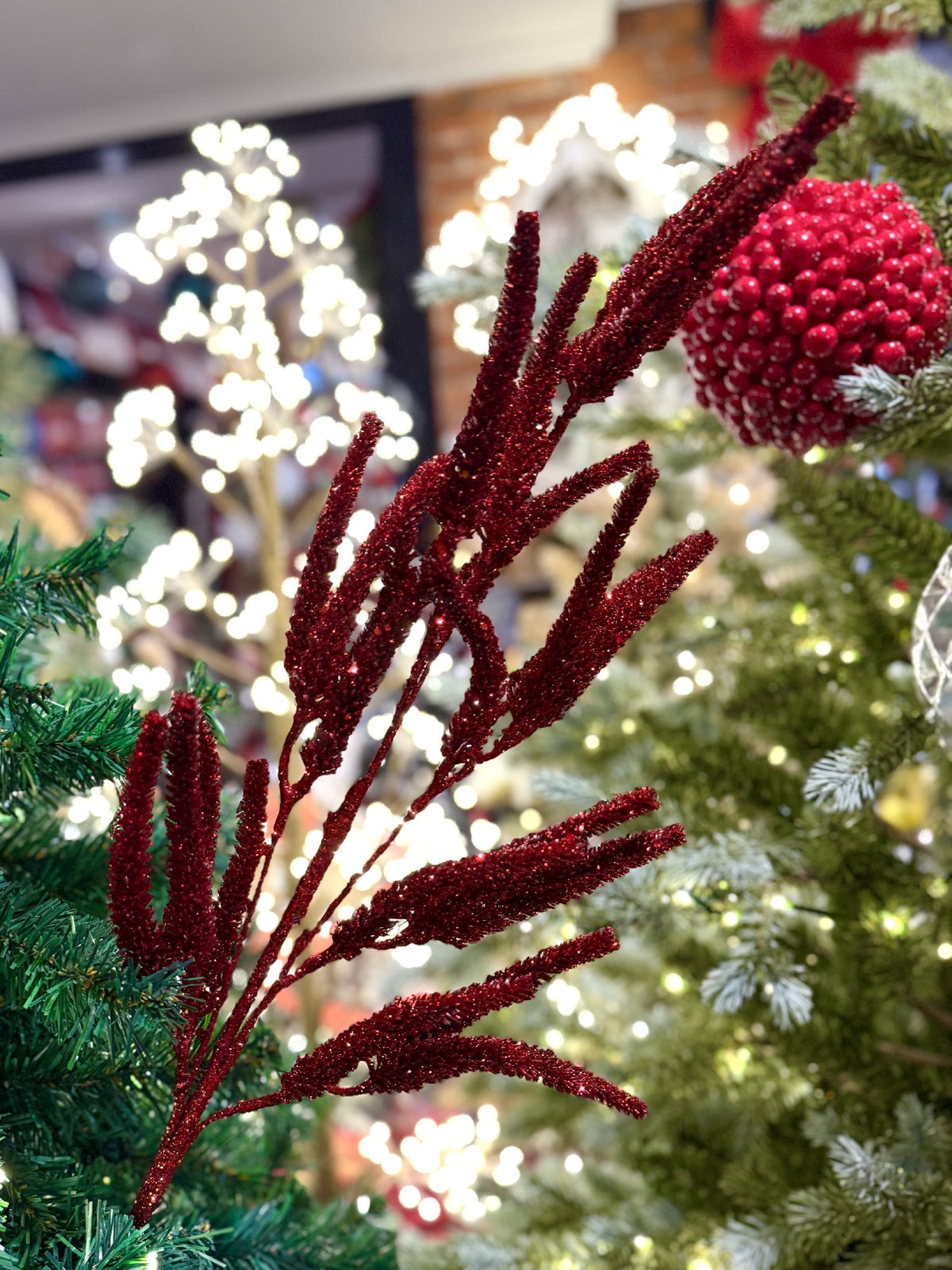 75CM RED GLITTER AMARANTHUS X479339