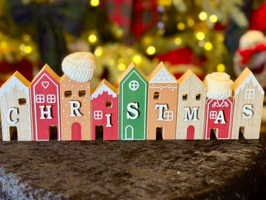 CHRISTMAS VILLAGE WOODEN SIGN X488188