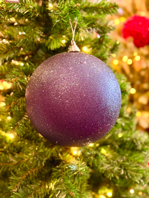 20CM NAVY GLITTER BAUBLE X493403