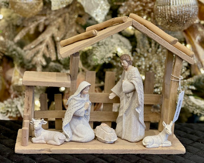 NATIVITY SET WITH STABLE 5 PIECES- NS10311