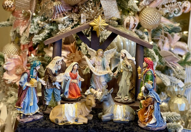 NATIVITY SET & STABLE - 200MM 12 PIECES NS81321