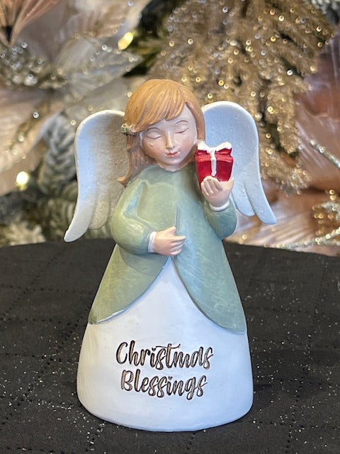 CHRISTMAS BLESSING ANGEL WITH GIFT - ST10403