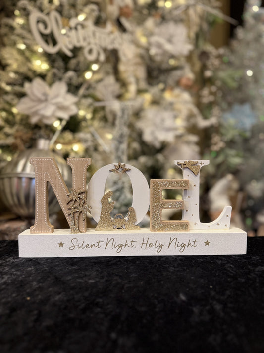 WOODEN NATIVITY PIECE - NOEL NST10463