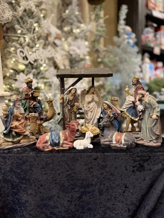 NATIVITY SET AND STABLE - 11PCS 20CM NS88495