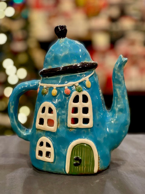 TEAPOT STONEWARE TEA LIGHT HOUSE LH025