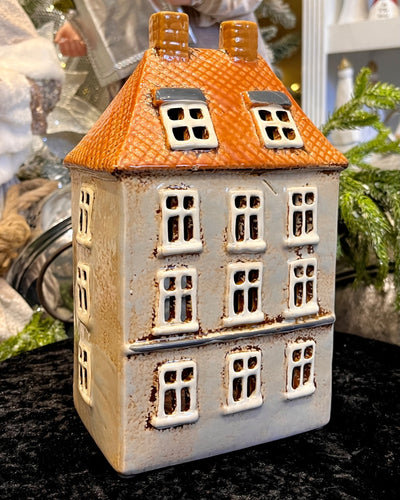 BEIGE MANOR STONEWARE TEALIGHT HOUSE LH028