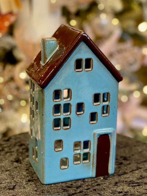 NEW HAMPSHIRE STONEWARE VILLAGE - BLUE SALTBOX LH045