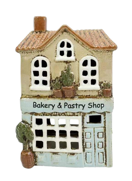 STONEWARE VILLAGE TEALIGHT HOUSE - BAKERY & PASTRY SHOP LH113