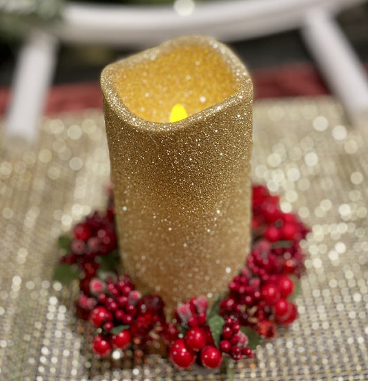 LUSTRE FLAMELESS GOLD LED CANDLE LARGE LD6939-1