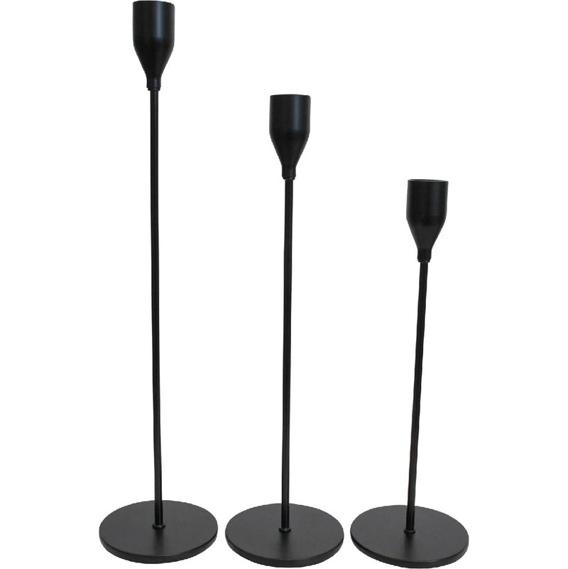 SET OF 3 TALL METAL TAPER CANDLE HOLDERS LD6952-1