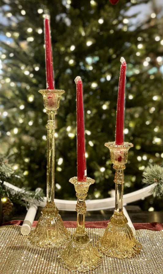 CHAMPAGNE BELL GLASS MEDIIUM CANDLE HOLDER WS4010-1