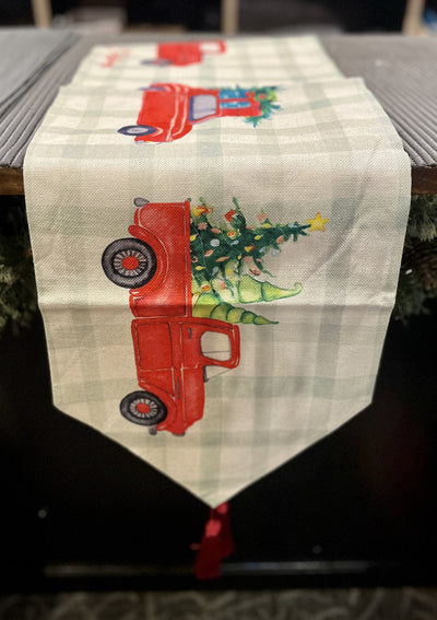 CHRISTMAS TRUCK PRINTED TABLE RUNNER LD7174-1