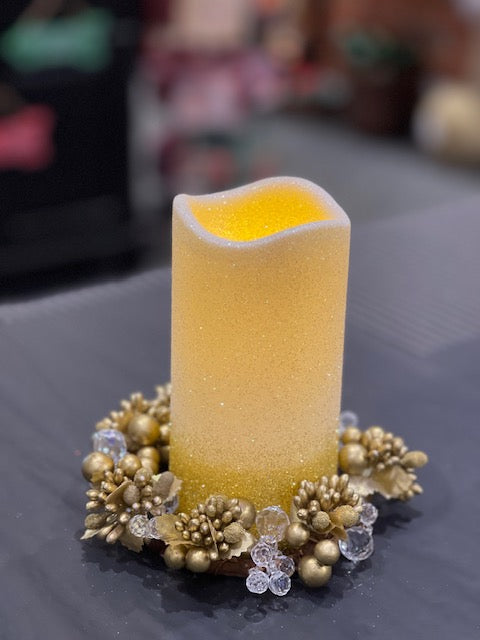 GOLD OMBRE MEDIUM FLAMELESS CANDLE LD8113-1