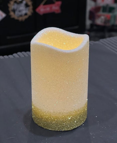 GOLD OMBRE FLAMELESS CANDLE LARGE LD6919-1