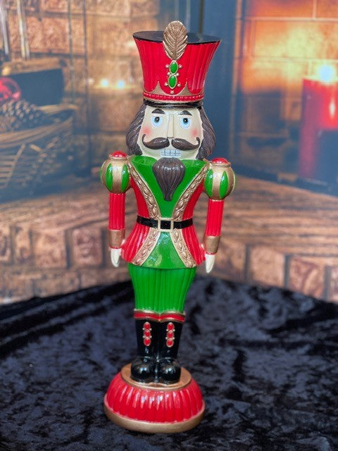 RED/GREEN NUTCRACKER ON RED BASE XBE263