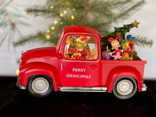 GLITTER LANTERN - GRINCH TRUCK WITH CINDY LOU, MAX AND TREE XGR73