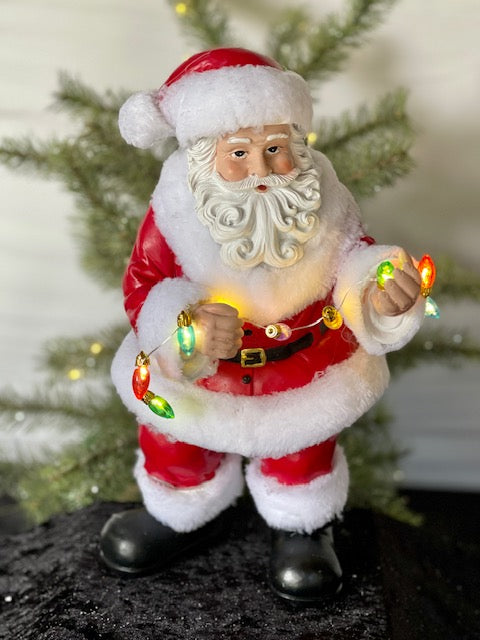 SANTA WITH LED STRING OF LIGHTS XPG49
