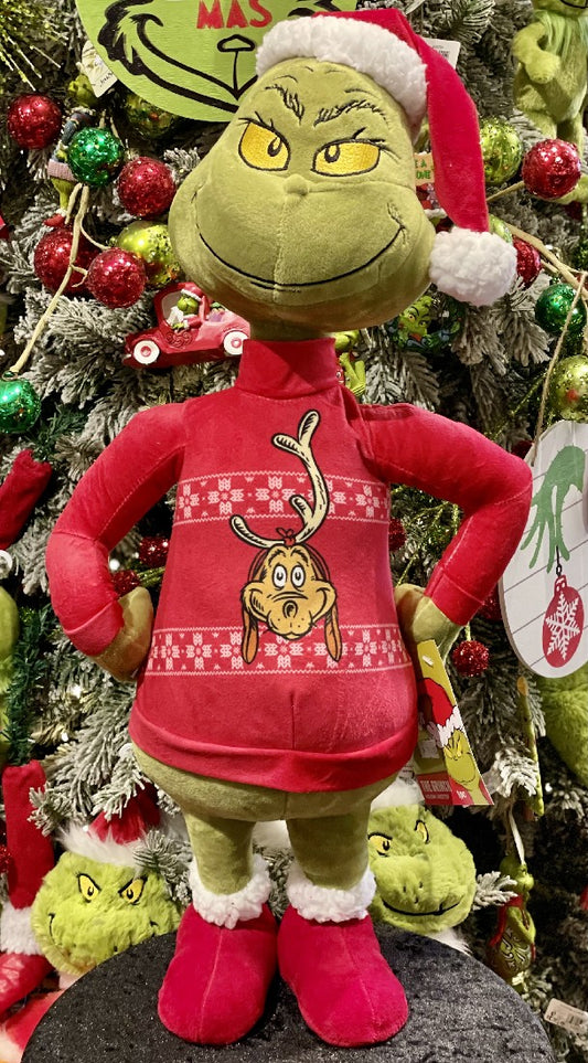 HOLIDAY GREETER GRINCH IN JUMPER WITH MAX ON FRONT XGR36