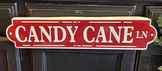 CANDY CANE LANE METAL SIGN XBO135