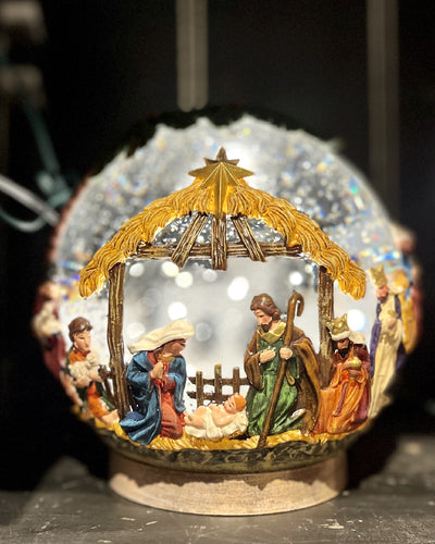 GLITTER LANTERN - NATIVITY GLOBE XAC454