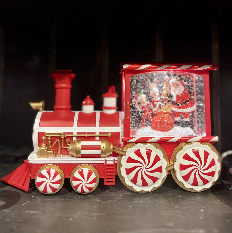 GLITTER LANTERN - CANDY CANE SANTA TRAIN XACAR22