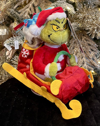 ANIMATED GRINCH IN SLEIGH BUMP N GO MUSICAL XGR29