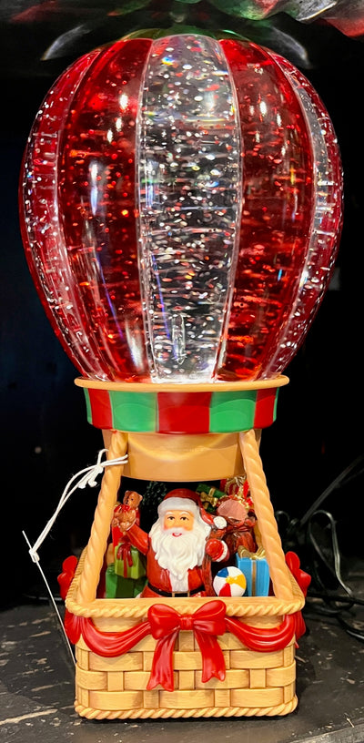 GLITTER LANTERN - SANTA IN HOT AIR BALLOON XAC477