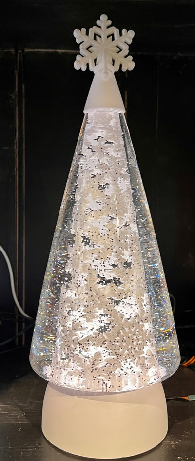 GLITTER LANTERN - WHITE SNOWFLAKE TREE XACTREE26