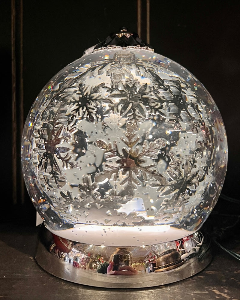 GLITTER LANTERN - SILVER CHRISTMAS SNOWFLAKE BALL XACBL01