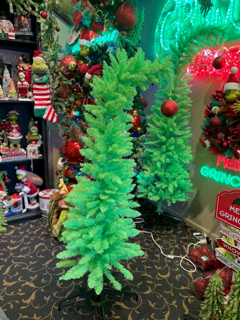 150CM GRINCH BENT OVER GREEN TREE WITH RED BAUBLE XGTR01