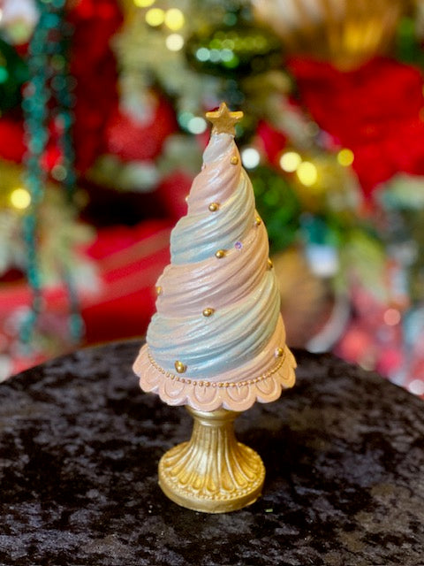 BLUE PINK SWIRL FROSTING TREE XCD202