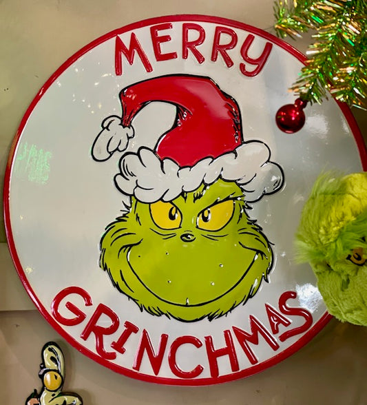 ROUND MERRY GRINCHMAS SIGN XSIGN26