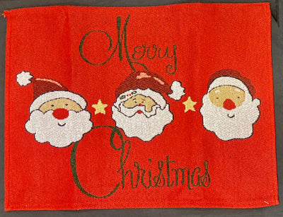 RED THREE SANTA MERRY CHRISTMAS PLACEMAT 4278396