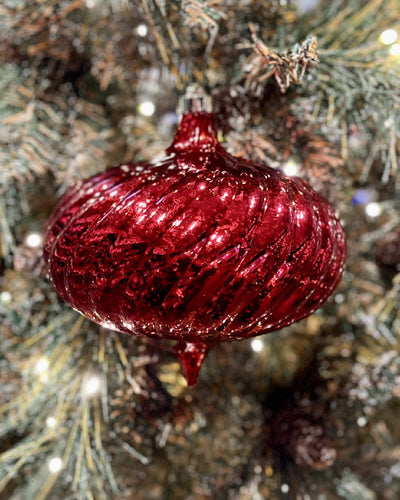 20CM SHATTERPROOF RED MERCURY ORNAMENT 4281607R