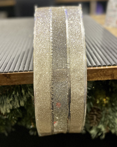 CHAMPAGNE GLITTER WIDE RIBBON 42883101