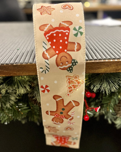 GINGERBREAD PEOPLE WIDE 10 METRE RIBBON 42883109