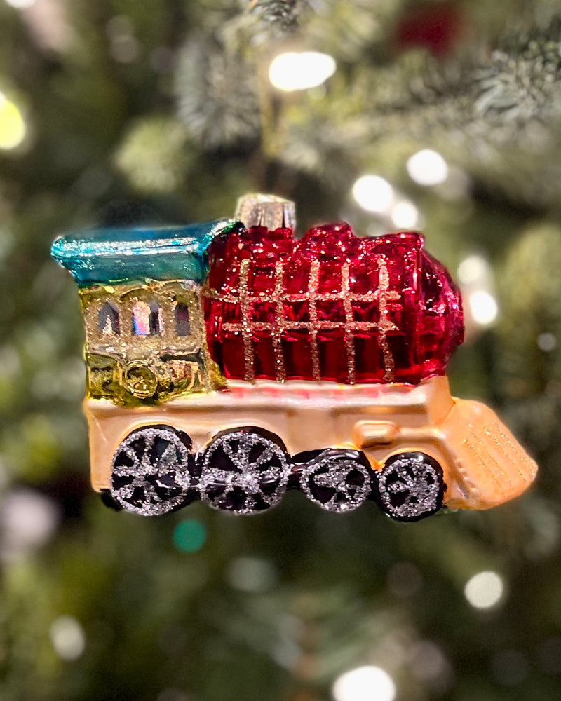 RED TRAIN GLASS HANGING ORNAMENT 4289206
