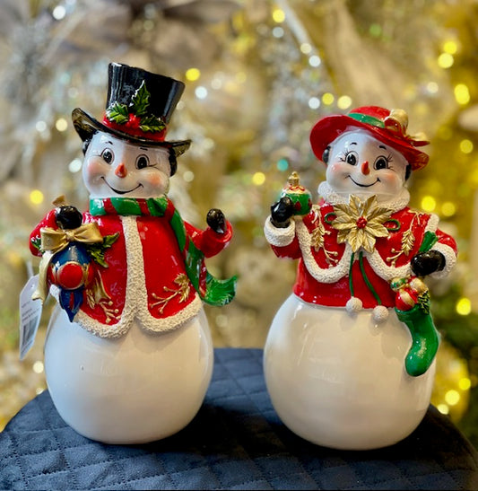 MRS SNOWMAN WITH RED SUNHAT & ORNAMENT 4291704