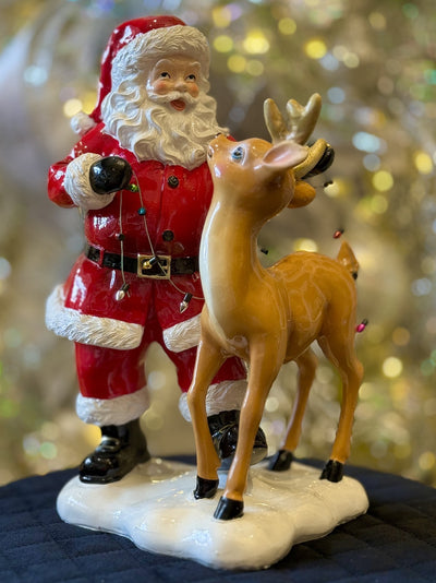 SANTA WITH BAMBI & LIGHTS 4291705
