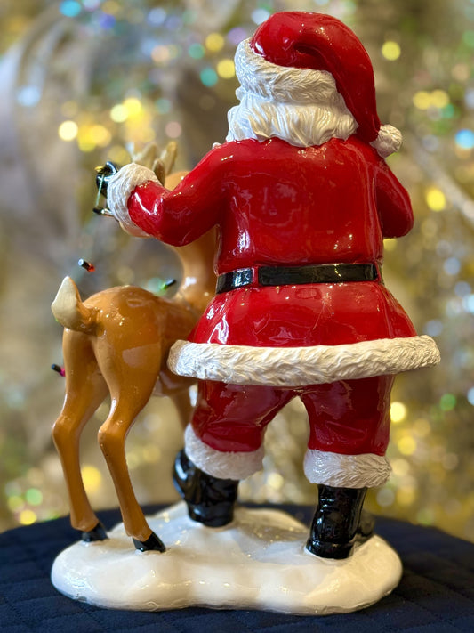 SANTA WITH BAMBI & LIGHTS 4291705