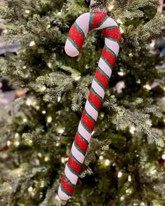 GREEN, RED & WHITE SHATTERPROOF CANDY CANE ORNAMENT 4295301