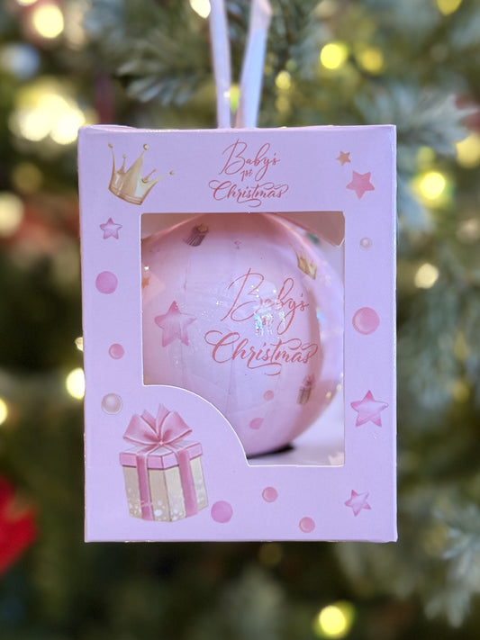 Baby First Bauble Pink 7.5cm 4206465
