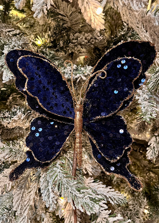 Midnight Blue Butterfly with Gold Trim SGD603