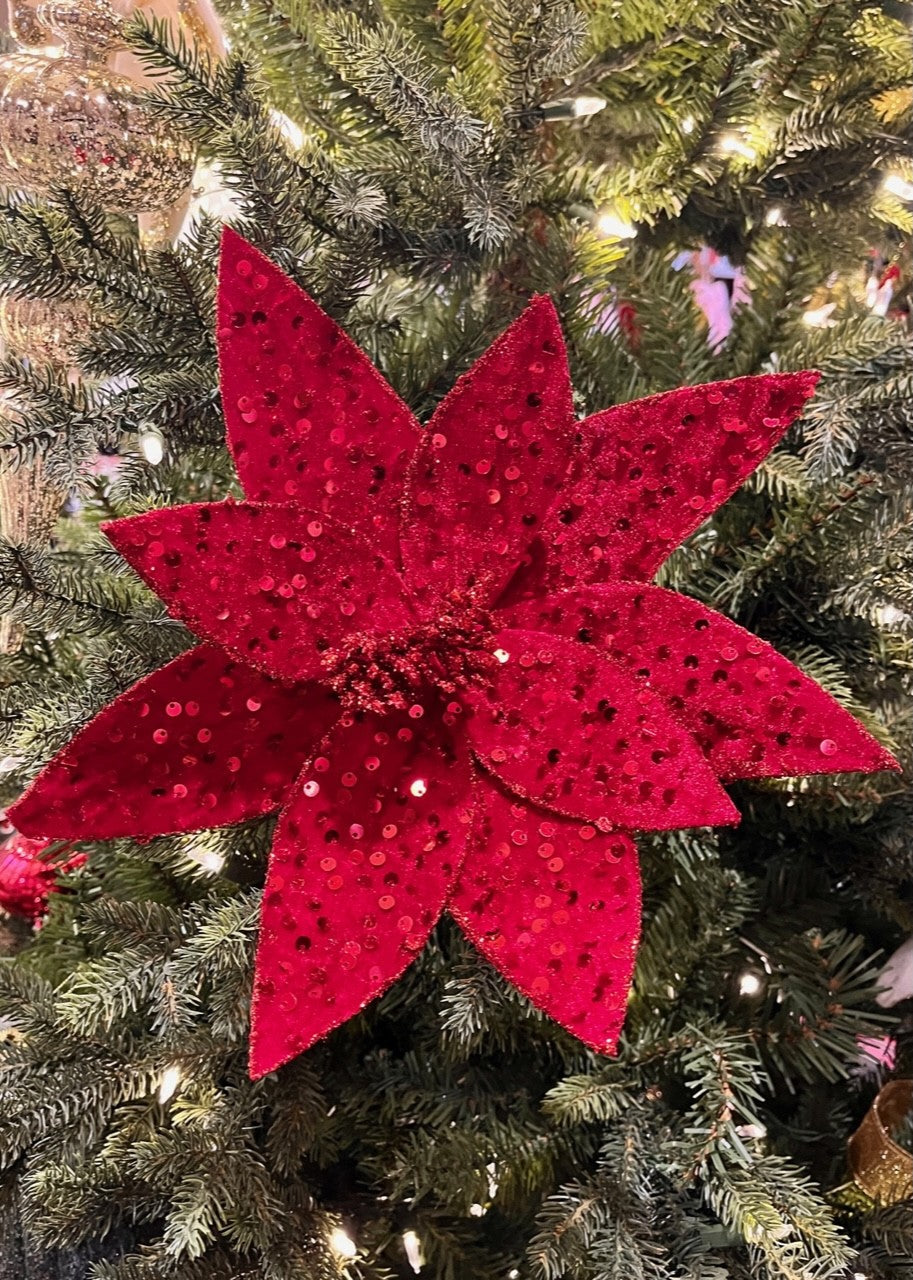 Red Sequin Poinsettia SGD613