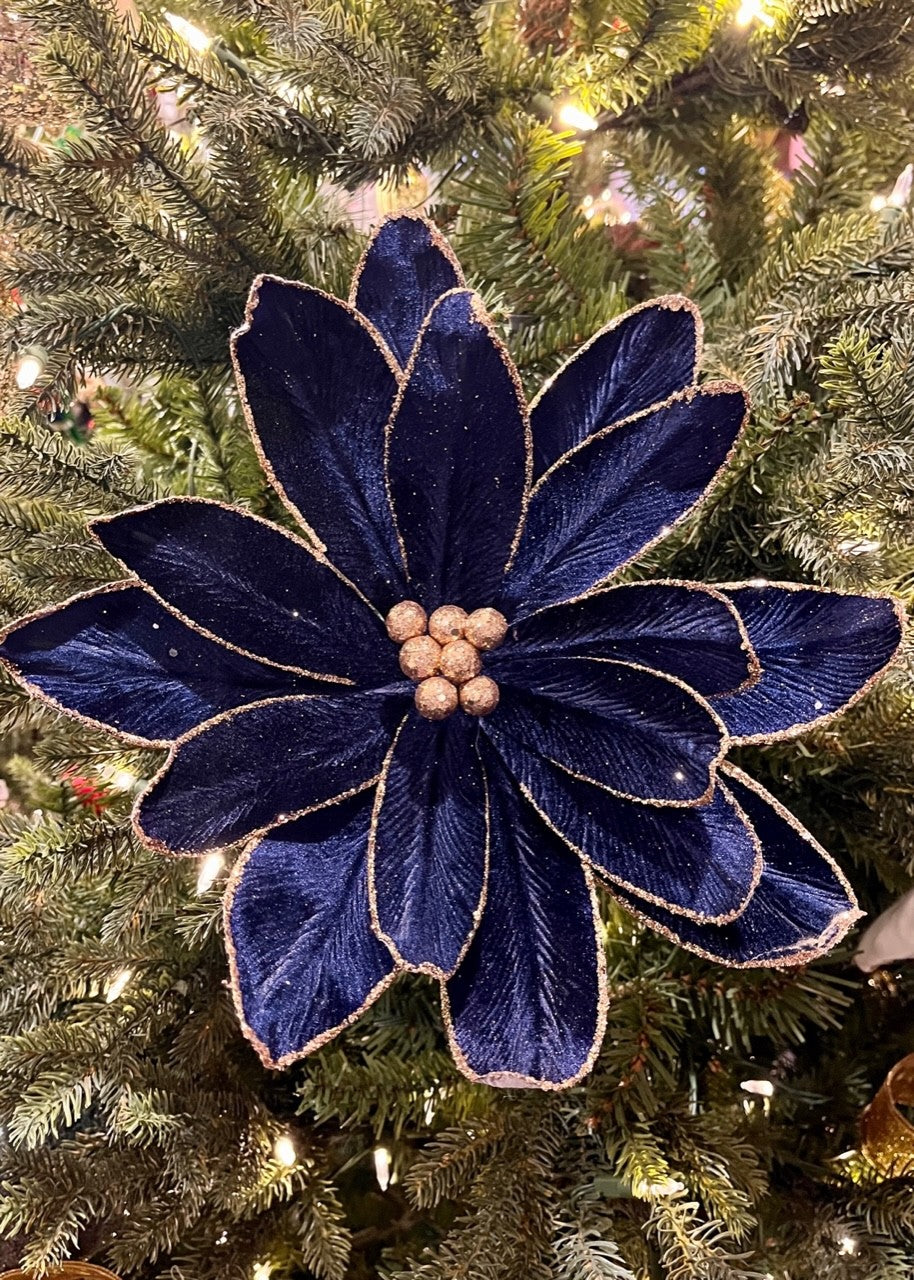 Midnight Blue Gold Edge Flower SGD619